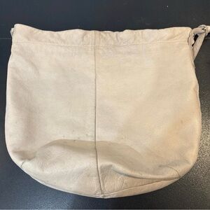 Gianni Chiarini Italian Leather Large Hobo Tote Bag in Cream